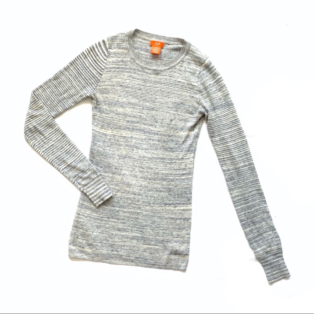 Joe Fresh Crew Neck Sweater Heather Blue Ivory